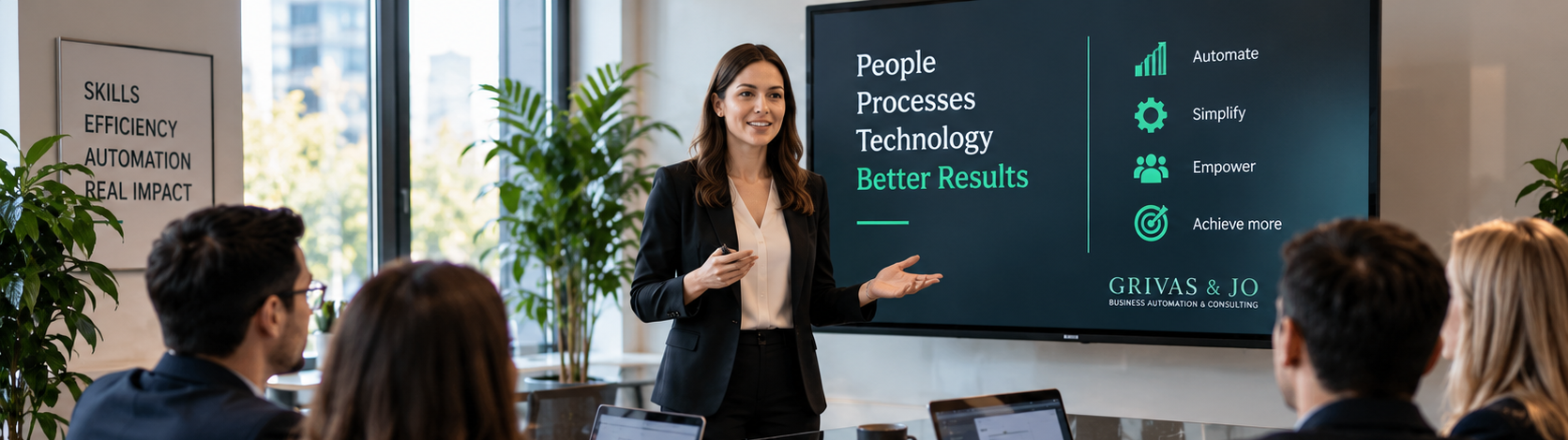 Professional corporate training session in a modern office